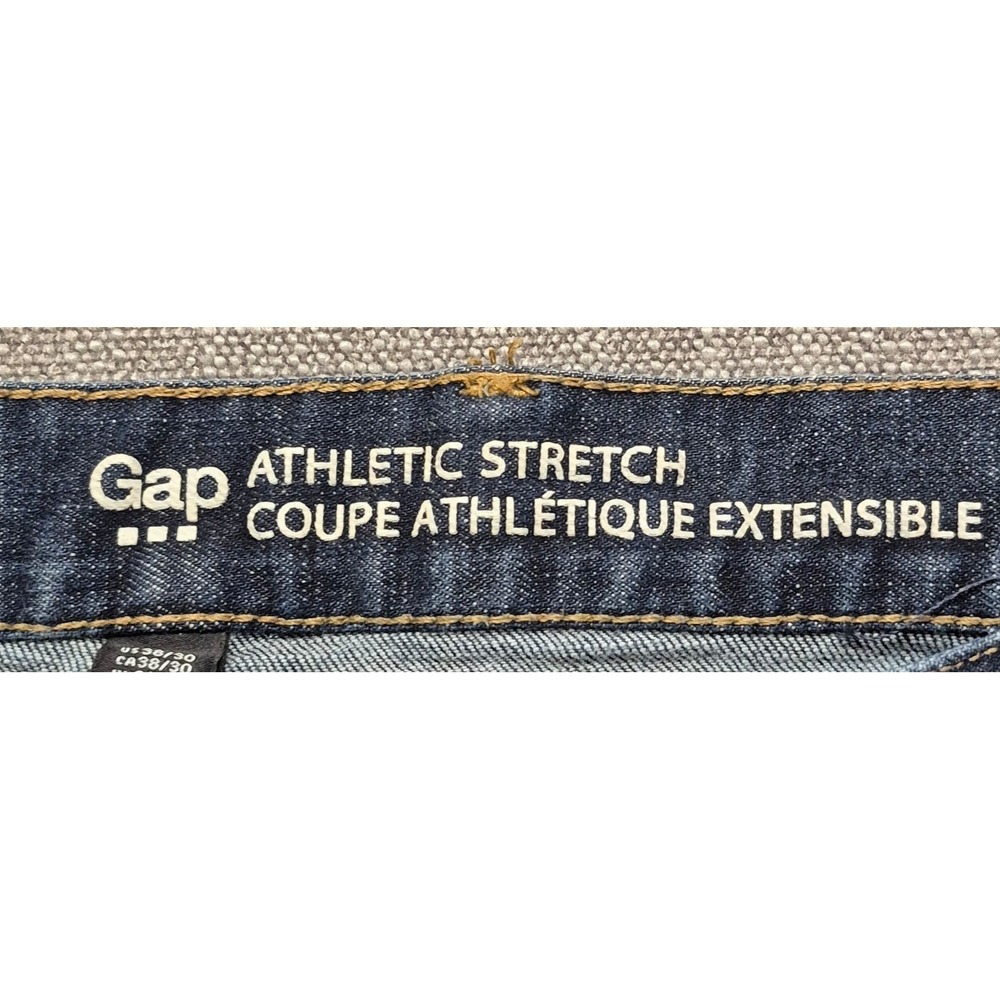 GAP Athletic Stretch men's dark wash denim blue jeans 38x30 Cotton stretch - Picture 11 of 15